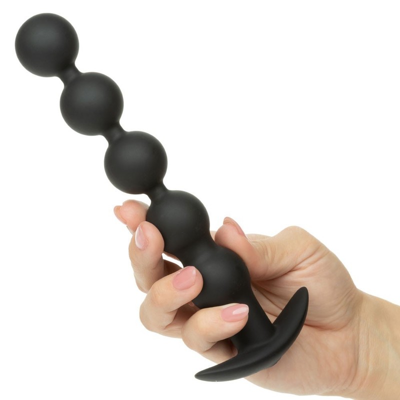 Cal Exotics Rechargeable Power Balls Black - Silicone Vibrating Anal Beads gallery