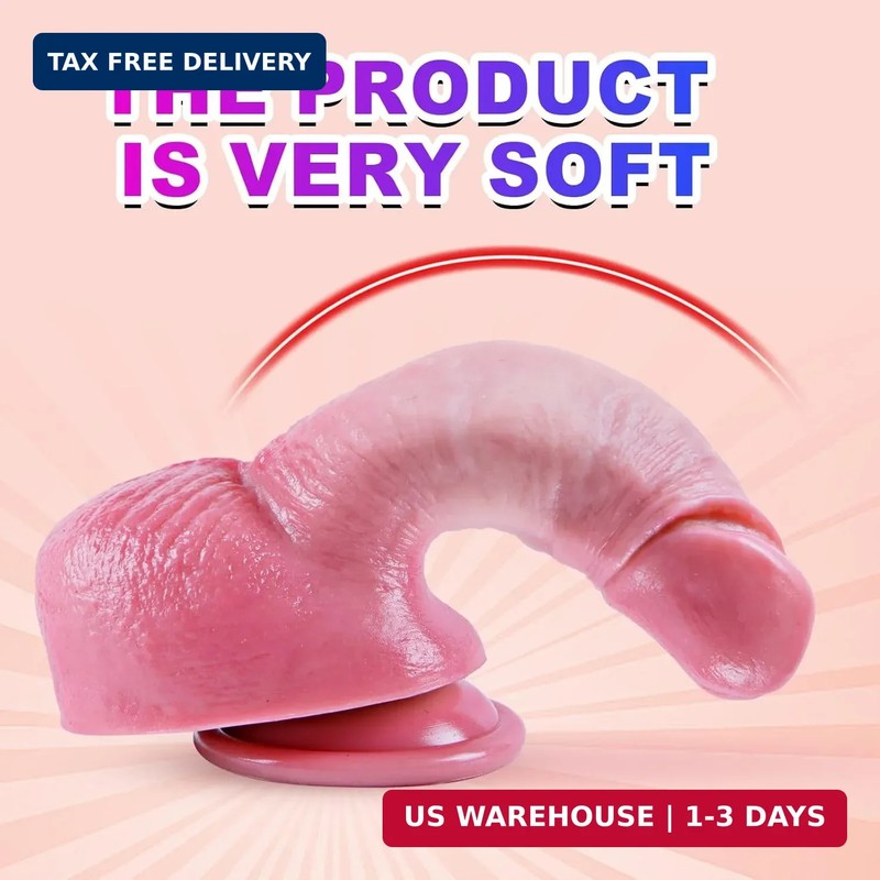 6 Inch Realistic Beginner Small Dildo with Strong Suction Cup, 5" Short Curved S gallery