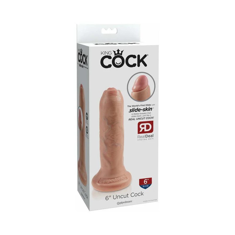 Pipedream King Cock 6in Uncut Cock Foreskin Beige