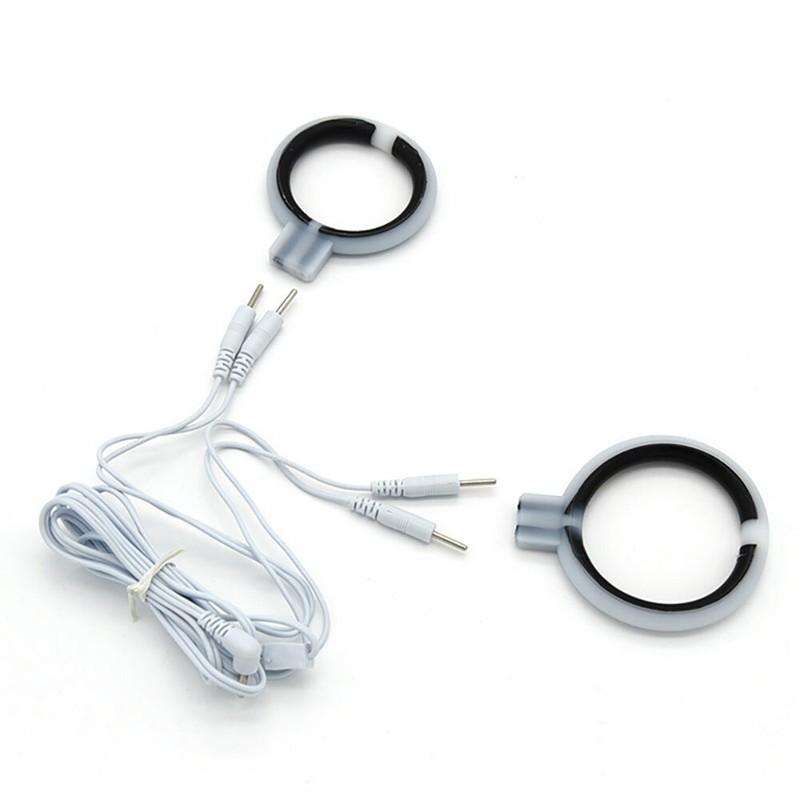 2X Shock Accessory E-stim Conductive Penis Massage Rings Electric Wire NEW US