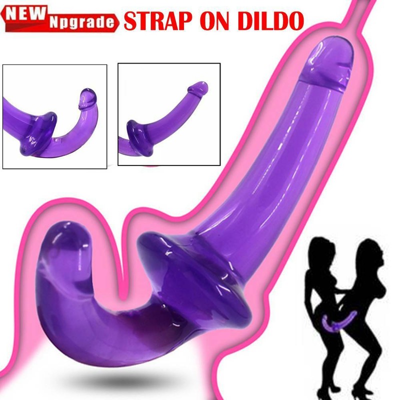 Strapless Strap-on Dildo Double Ended Anal Vagina Lesbian Pegging Sex Fun Toy