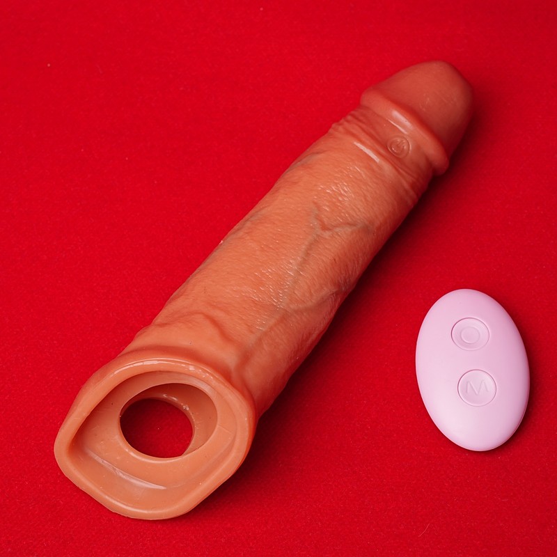 Male Vibrator Cock Girth Penis Sleeve Enlarger Vibrating Sex Toys for Couples US