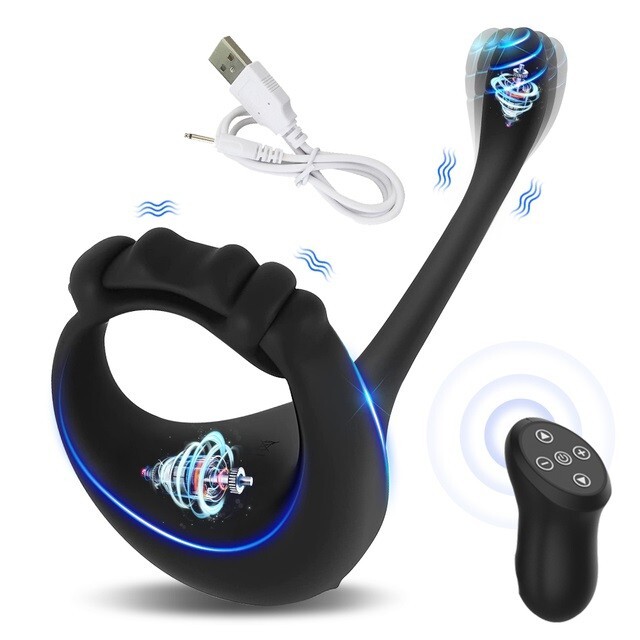 Adjustable Cock Ring Anal Vibrator Butt Plug Prostate Massager Sex Toys Couples
