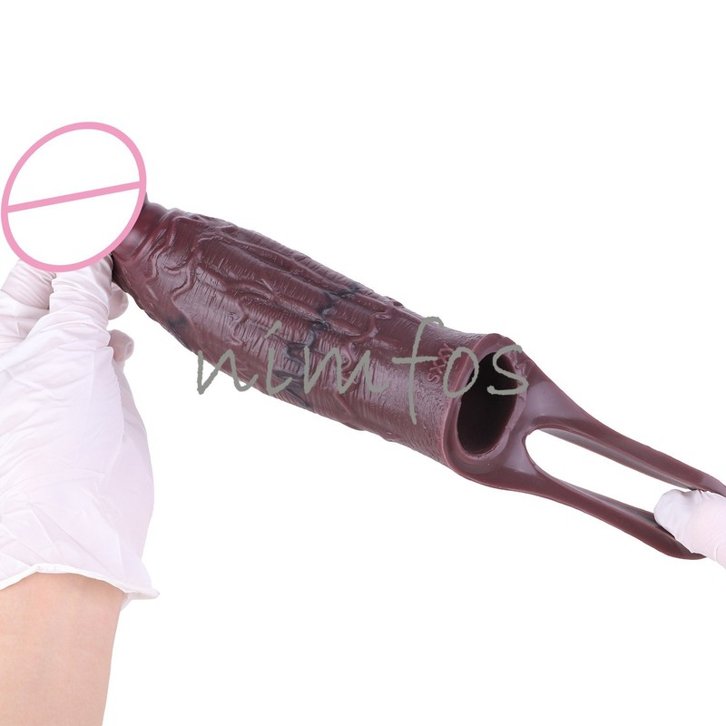 Silicone Realistic Penis Male Dick Delayed Ejaculation Hollow dildo Condom gallery