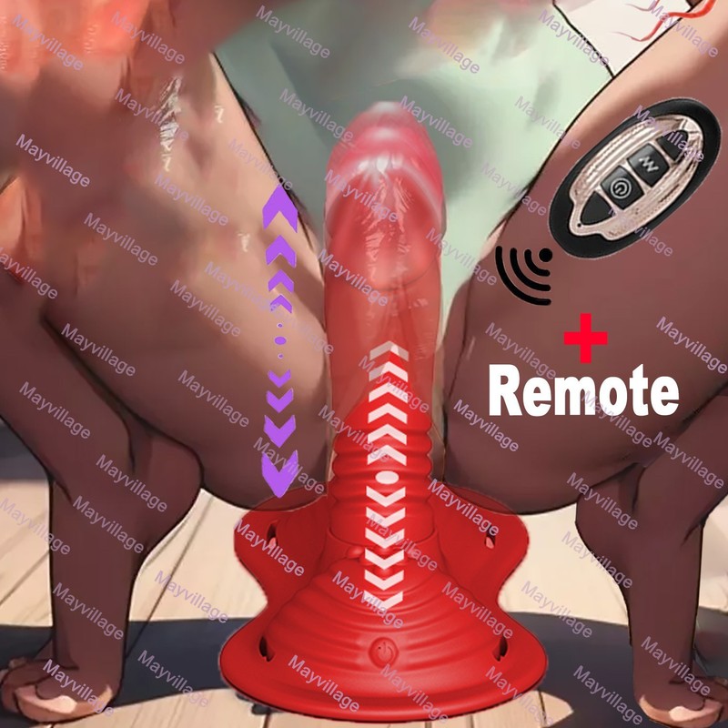Sit and Ride Thrusting Dildo Anal G-Spot Vibrators Remote Sex Toys For Men Women