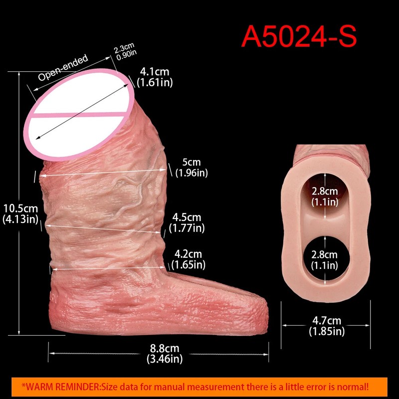 4 Sizes Ultra Penis Sleeve Silicone Hollow Dildo Sheath for Men Cock Enlargement