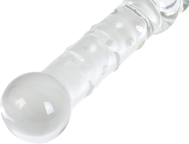 Large Ball Glass Dildo Crystal Female Masturbator G-spot Stimulator with Anal Be gallery