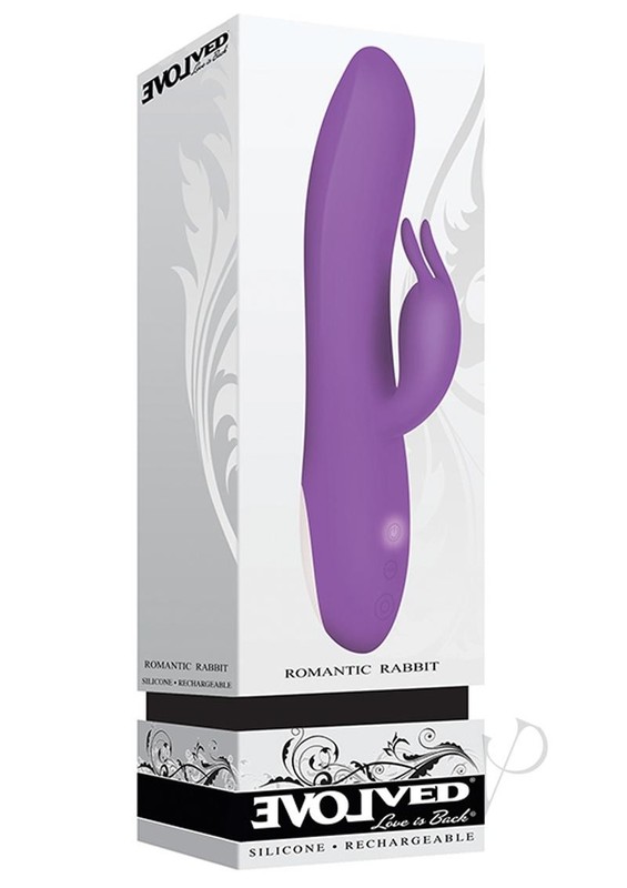 Romantic Rabbit Rechargeable Silicone Vibrator with Dual Motors – Purple