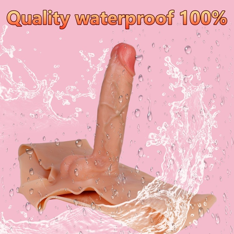 9" Silicone Realistic Solid penis Pants Lesbian Cosplay Crossdress Underwear US gallery