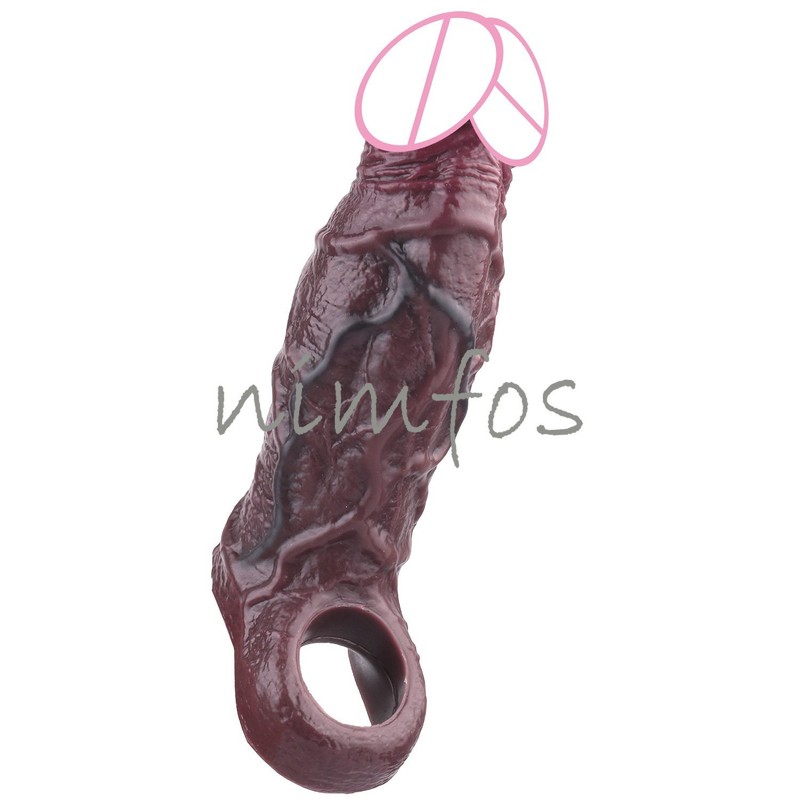Silicone Realistic Penis Male Dick Delayed Ejaculation Hollow dildo Condom gallery