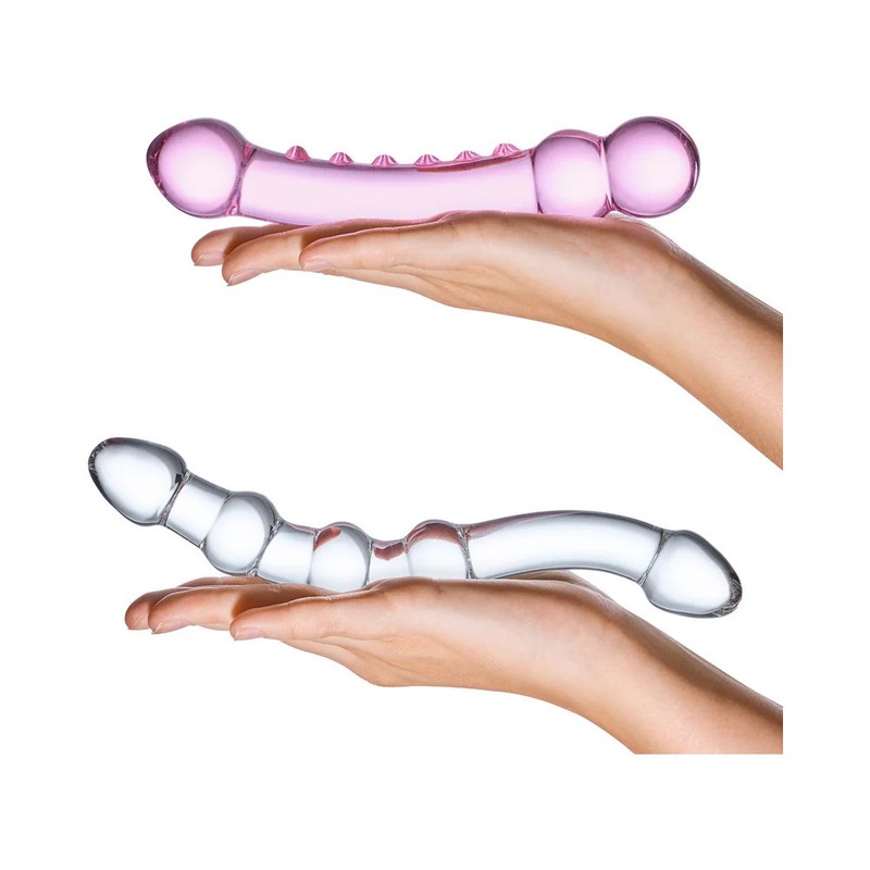 Glas 2-Piece Double Pleasure Glass Dildo Set gallery