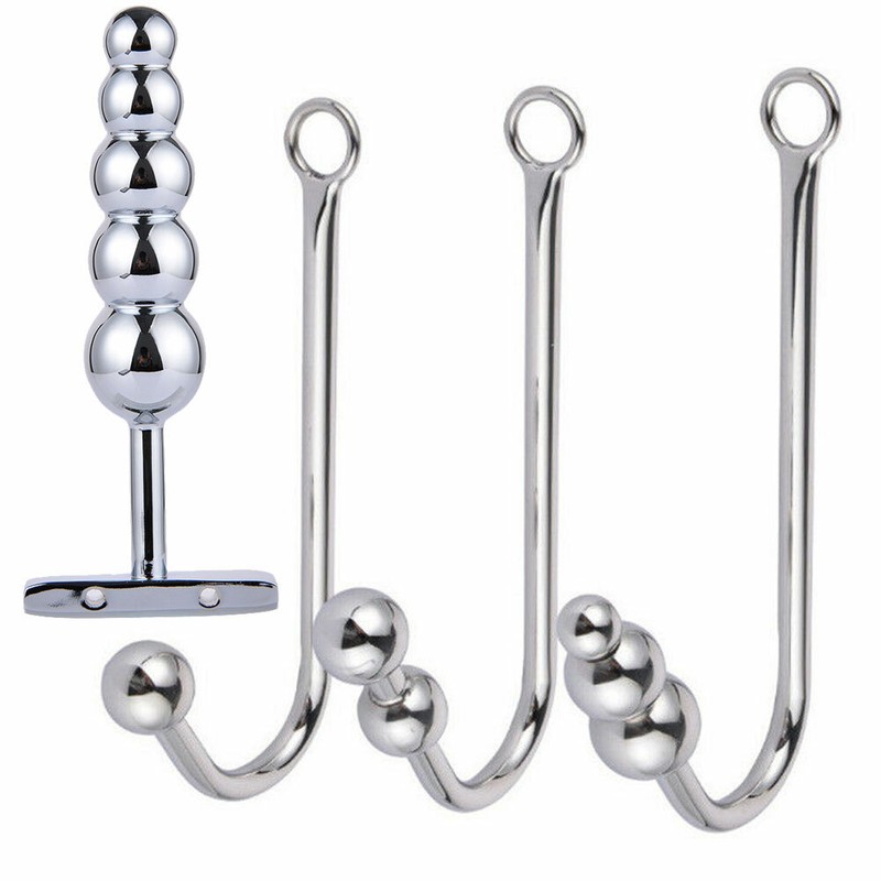 Stainless Steel Anal Hook With 1 2 3 5 Ball Anal Hook Cleek Rope Hook Adult TOS