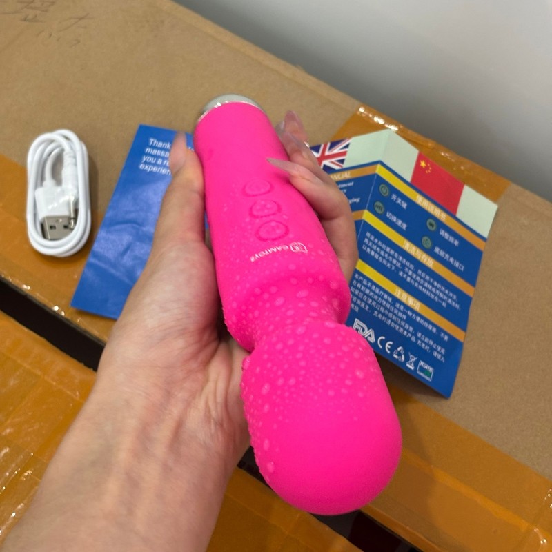 Powerful Silicone Wand Vibrator Sex Toy for Women Rechargeable Quiet Masturbator
