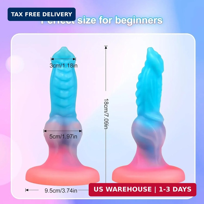 Luminous Dildo for Women, 7'' Small Fantasy Anal Dildo with Strong gallery