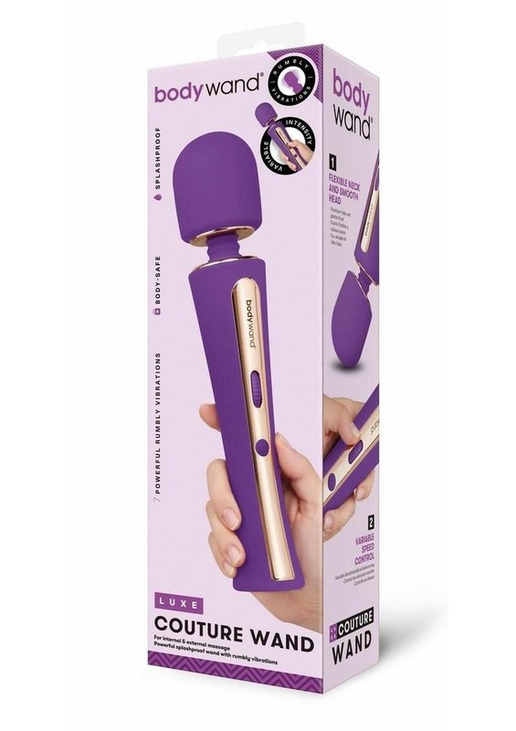 Bodywand Luxe Couture Silicone Rechargeable Wand Massager – Purple