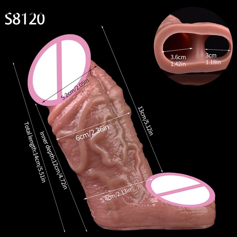 Silicone Penis Sleeve Delay Ejaculation Reusable Dick Extender Condom For Adult gallery