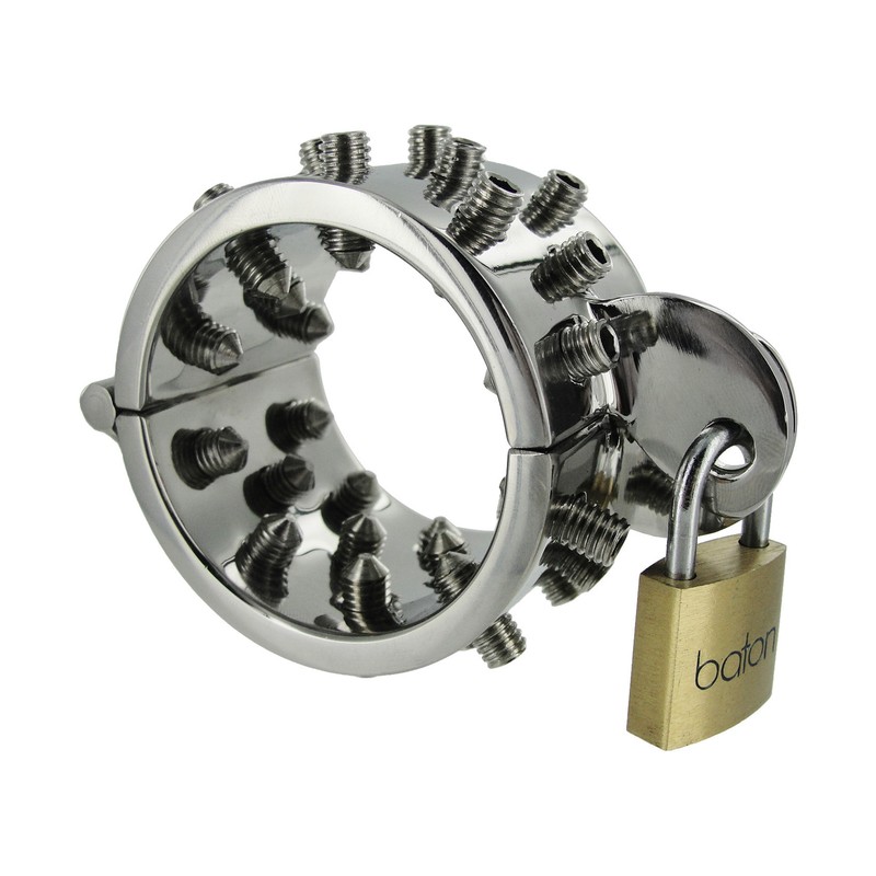 Stainless Steel Scrotum Device BDSM Spiked Penis Crusher Slave CBT Training