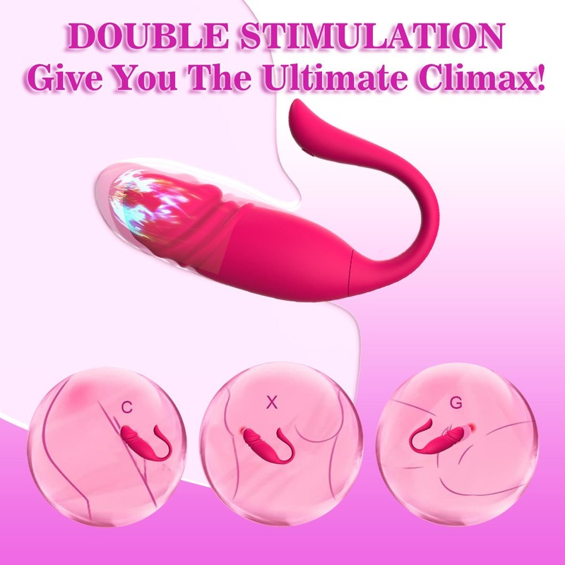 Thrusting Vibrator Rotating Egg Bullet Clit G-Spot Dildo Massager Women Sex Toys gallery