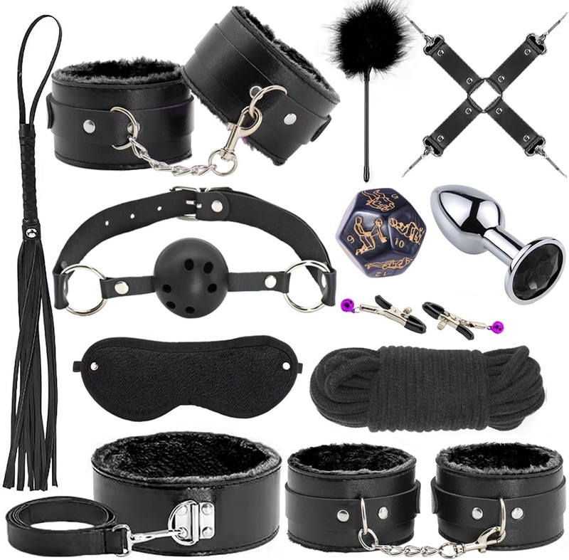 BDSM Bondage Restraints for Adult Toys, 12 Pcs Bondage Gear and Accessories Sex