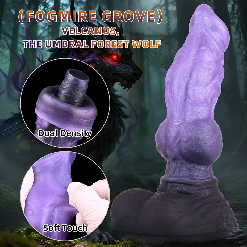 Fantasy Monster Purple Dildo Huge Textured Knot High-Quality Male Female Sex Toy