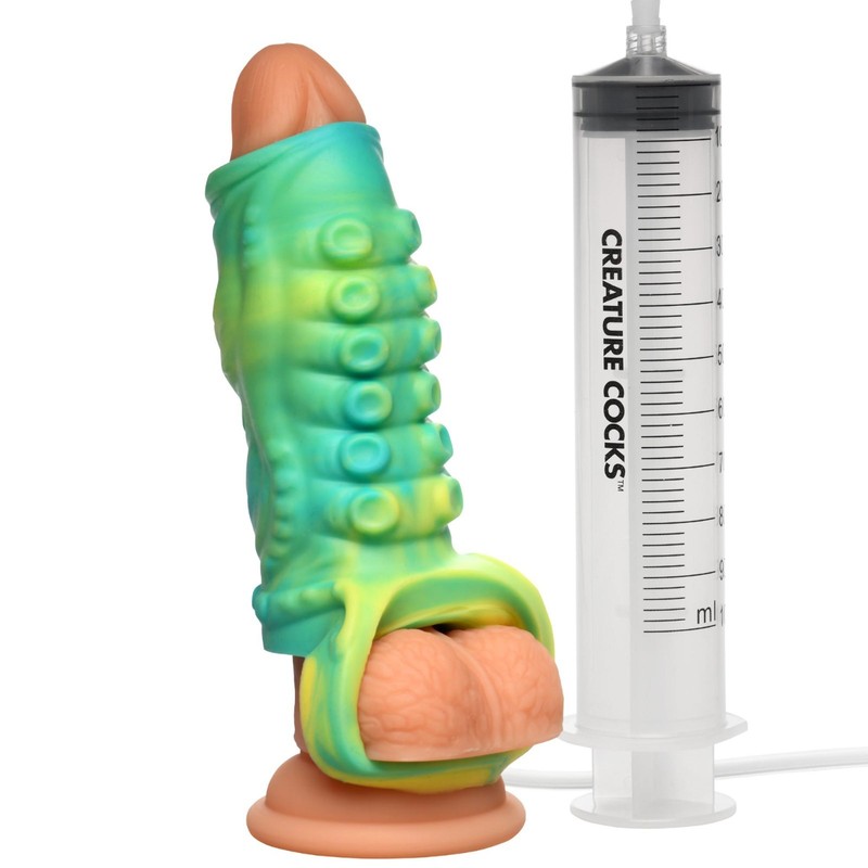 Creature Cocks Tentacle Squirting Penis Enhancer Sleeve – C-Ring, Pump Tube gallery