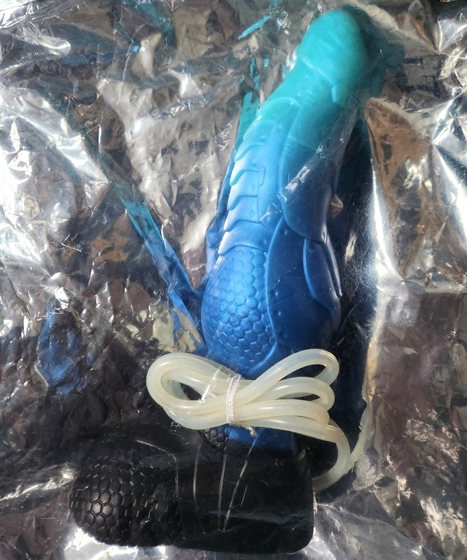 NEW Bad Dragon BISHOP Fantasy MEDIUM Silicone Dildo CUM TUBE + LUBE Toy SPLIT gallery