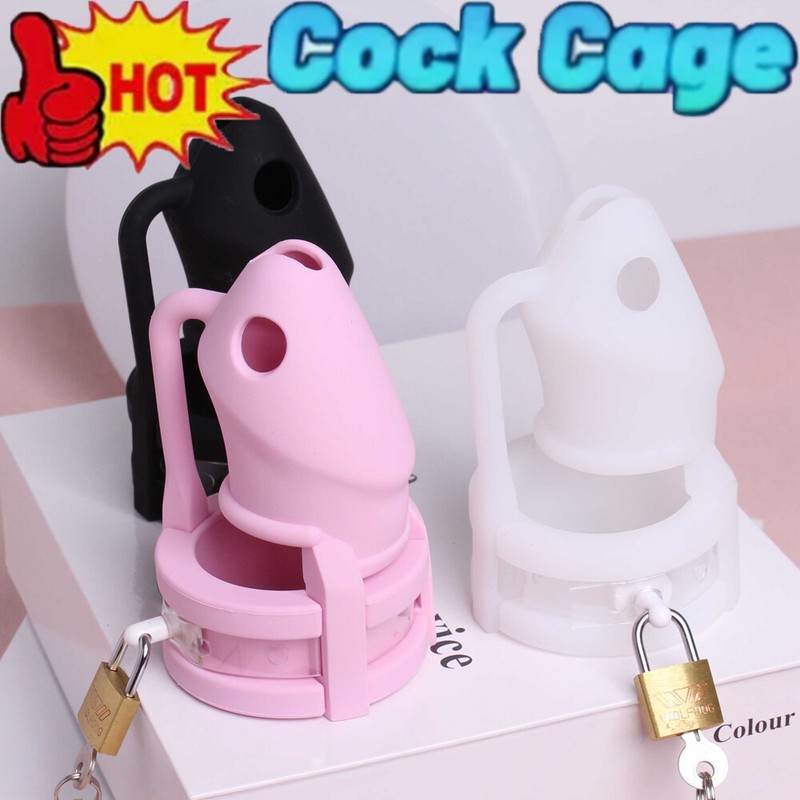 Silicone Chastity Penis Cock Cage Sex Toys Elastic Band Anti-off Auxiliary Belt