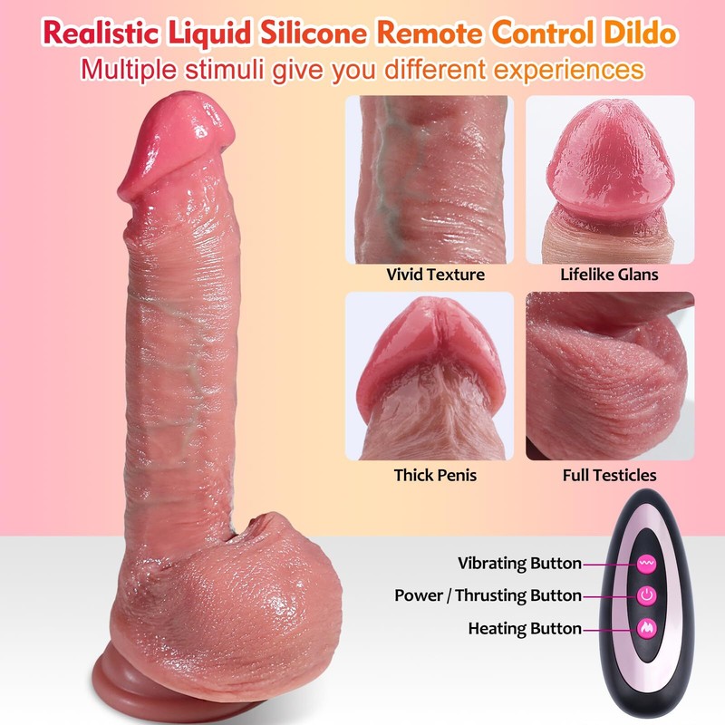 Telescopic Realistic Thrusting Dildo Vibrator Sex Toys for Women Remote Control gallery