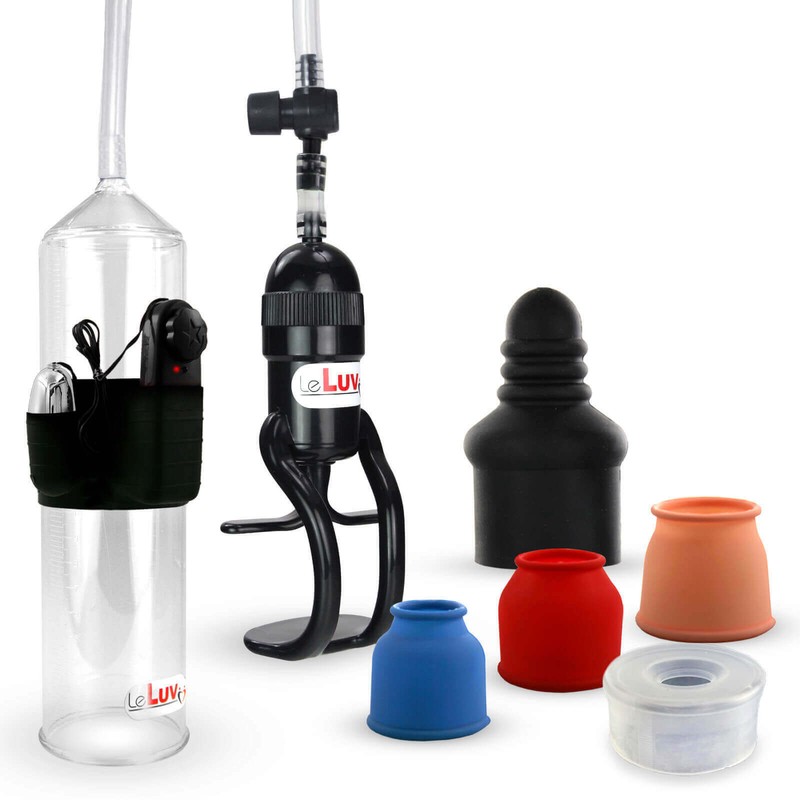 LeLuv Penis Pump with Bullet Zgrip EasyOp 3 Sizes, Clear, Septum Seals
