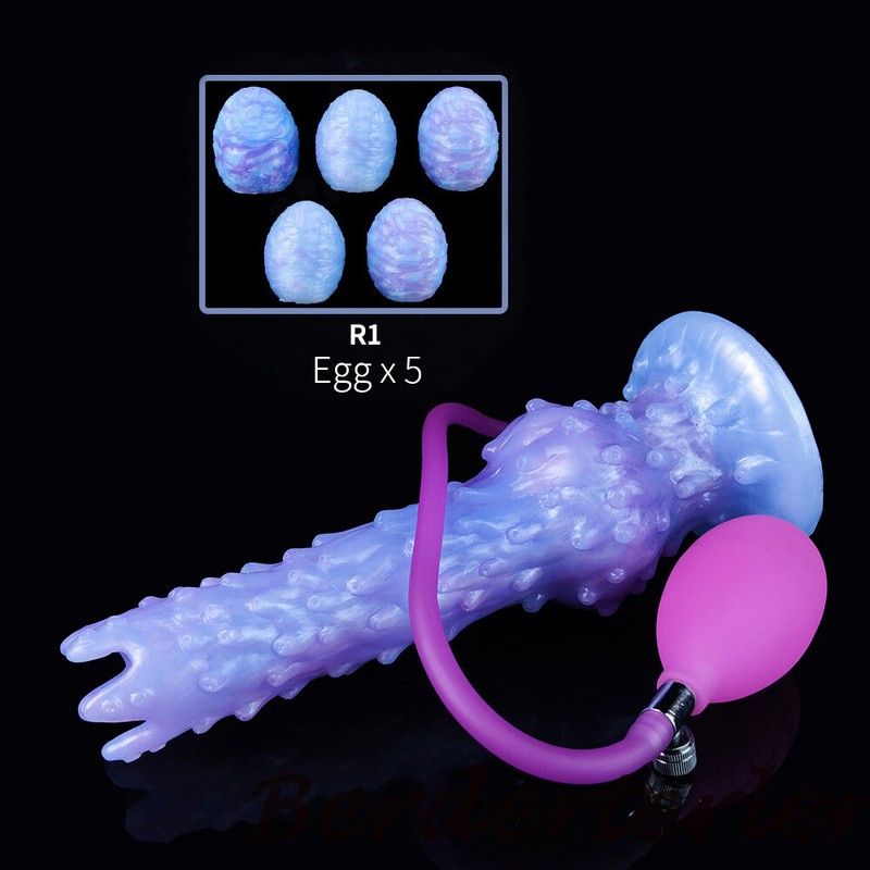 Inflated Ovipositor Realistic Knot Silicone Dildo Lay Egg Anal Sex Toy For Women gallery