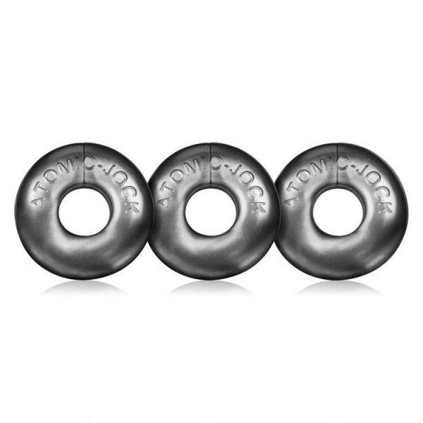 Oxballs Ringer 3 Pack Cock Ring Steel Silver Male Penis Cock Erection Enhancer