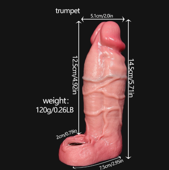 Male Cock Girth Enlarger Enhancer Big Penis Extension Extender Sleeve for Men SM