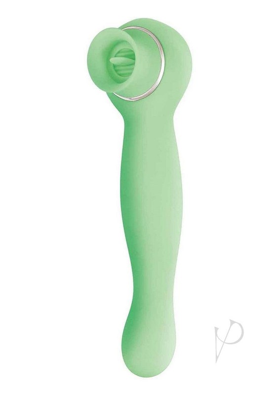 Blaze Luscious Licker Rechargeable Silicone Dual End Vibrator - Mint gallery