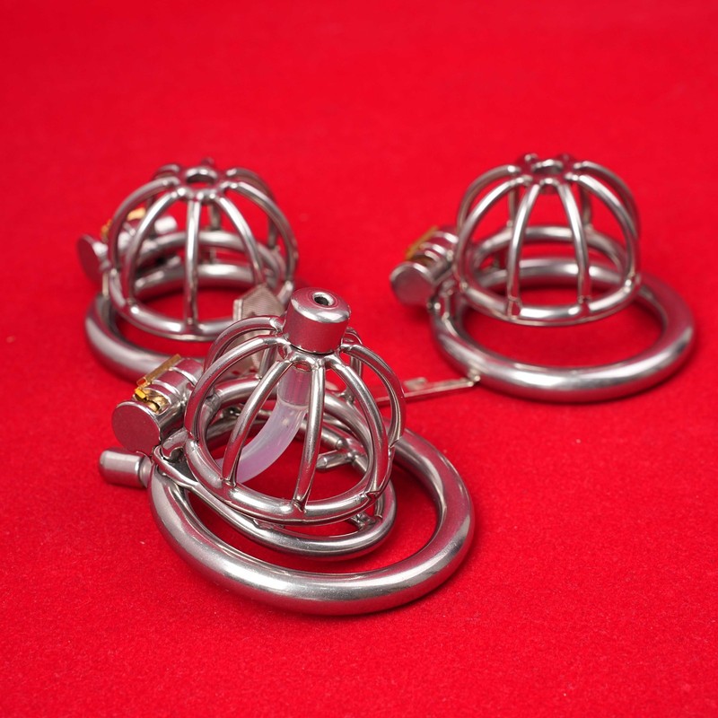 Lockable Chastity Cage Sounds Plug Penis Dilator Cock Bird Bondage Device BDSM gallery