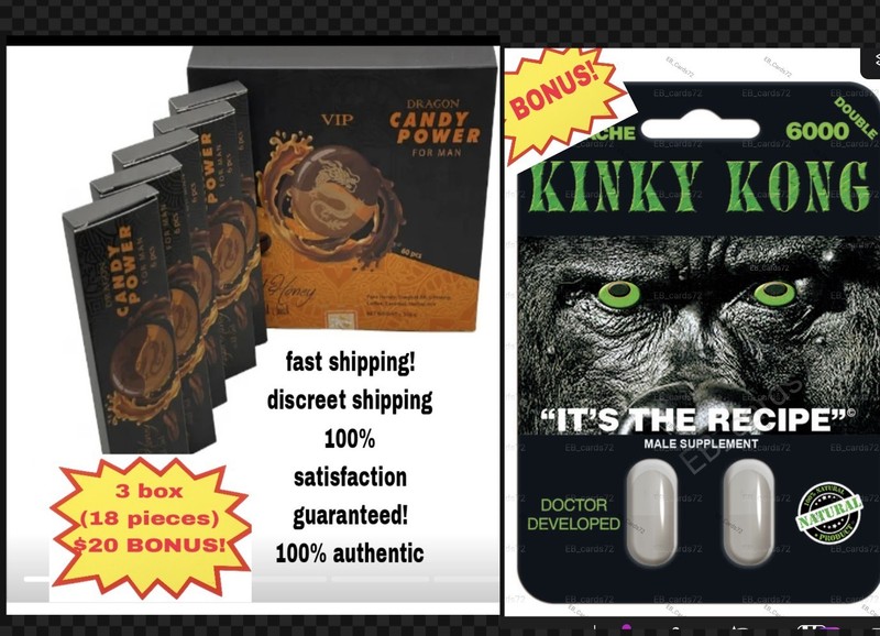 Dragon Candy Power For Men (Mild) (60 Pieces,10 Boxes)+ $20 Kinky Kong Bonus!