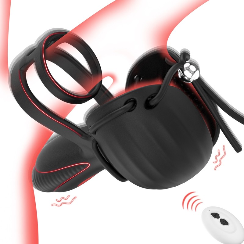 Vibrating Cock Ring Male Sex Toy for Men 10 Vibration 360° Wrapping Testicle Toy