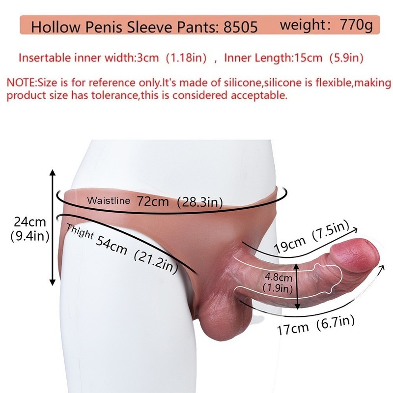 Wearable Realistic Male Penis Sleeve Pants Harness Penis Sheath Extender Enlarge