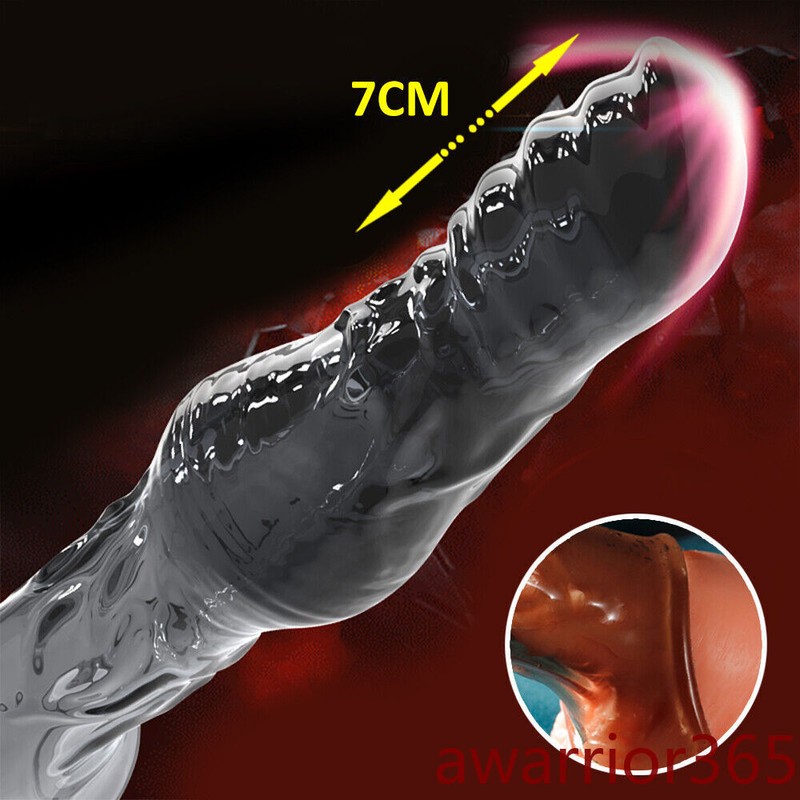 +7CM Reusable Penis Sleeve Big Knot Penis Extender Condom Cock Extension Sex Toy