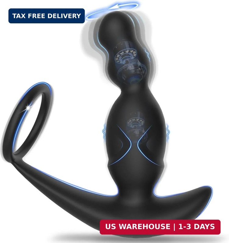 Anal Sex Toys for Men, Anal Vibrator Prostate Massager with Cock Ring, Vibrating