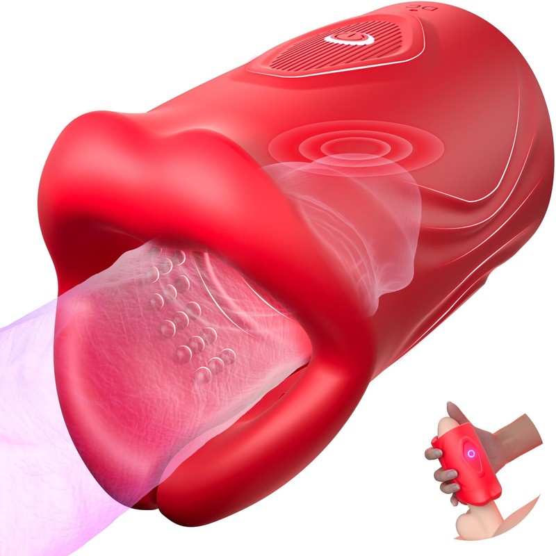 Male Sex Toys for Men Adult Masturbator with 9 4.13 In, Red