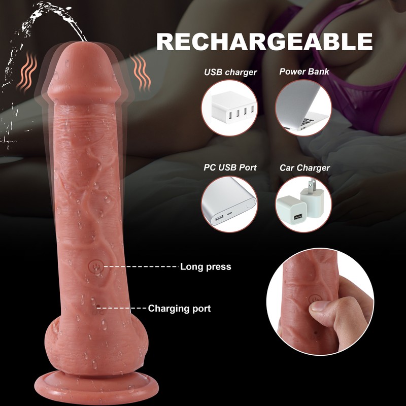 Realistic Remote Control Vibrating Squirting Ejaculating Dildo Cock Suction Cup gallery