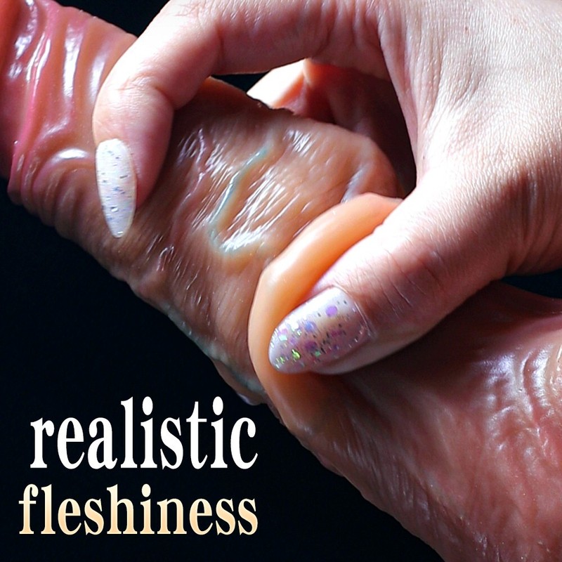 8in Realistic Liquid Silicone Huge Dildo Cock Thick Dong Suction Cup for Women gallery