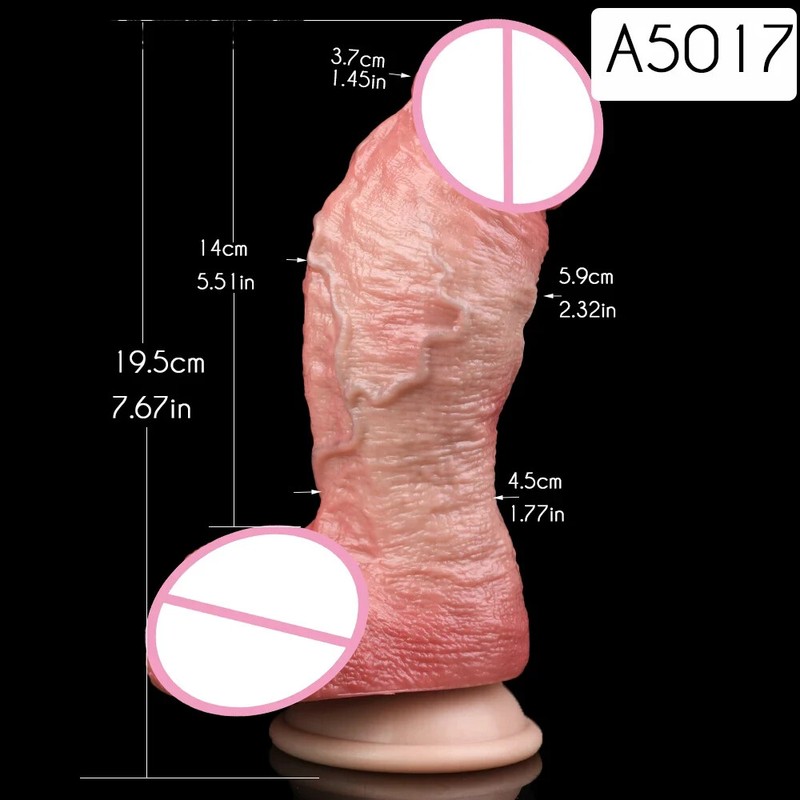 Silicone Large Penis Dildo With Sucker Soft Lifelike Two Layer Butt Plug Sex Toy gallery