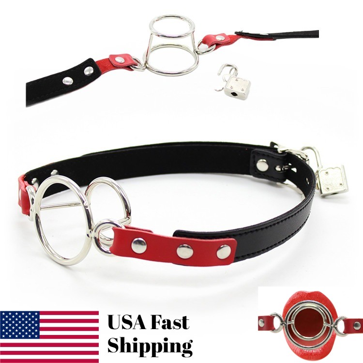 Bondage Open Mouth Gag Head Harness Strap Deep Throat Sex Toys Lockable Slave