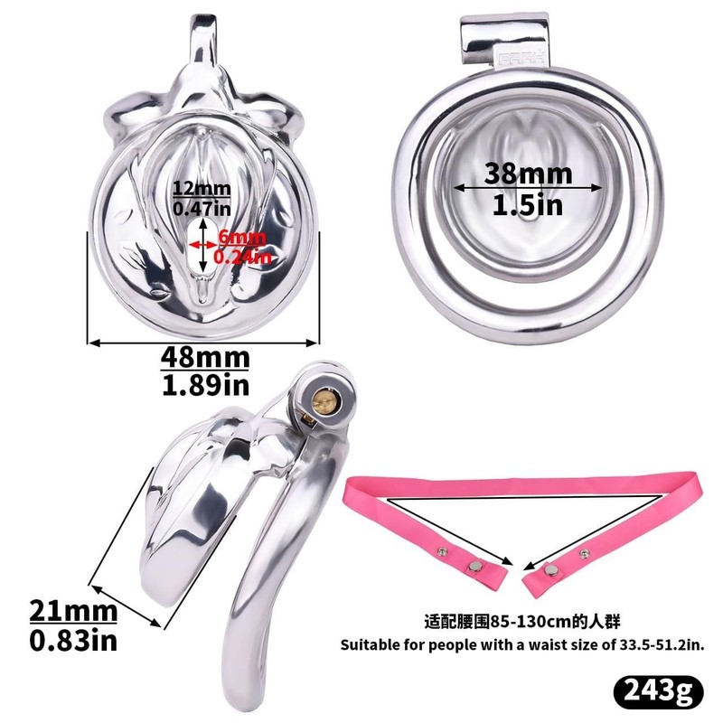 4 Metal Male Chastity Lock Cage Hollow Men Delay Penis Restraint Device SM Toys gallery