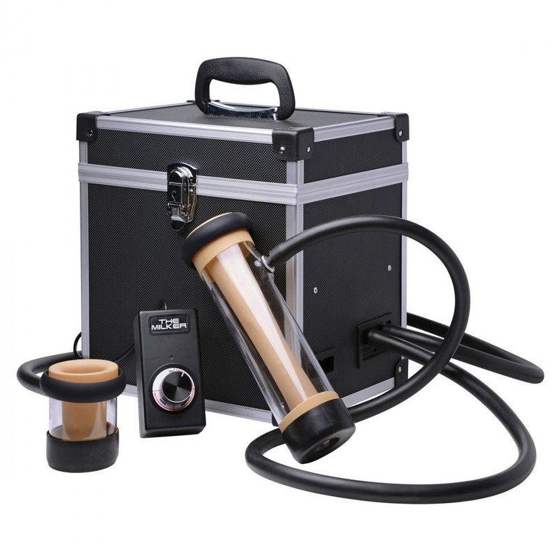 LoveBotz The Milker Dual Cylinder Deluxe Stroking Machine male masturbator