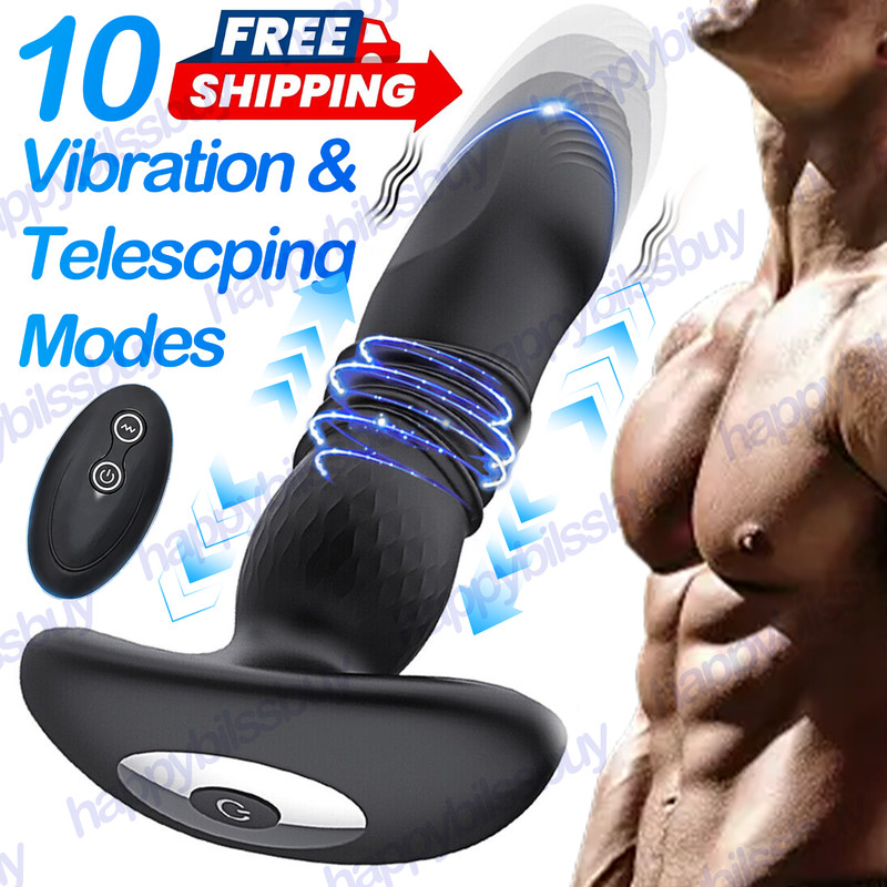 Thrusting Anal Butt Plug Dildo Vibrator Prostate Massager Sex Toys for Men Women