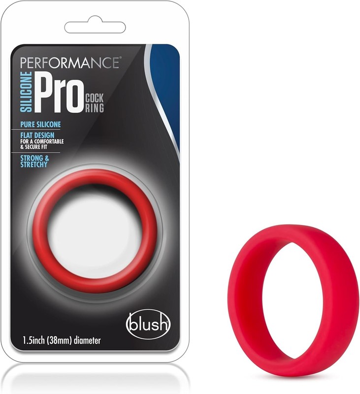 Performance Silicone Pro Cock Ring 1.5 Inch Width Red Soft Pliable Design gallery