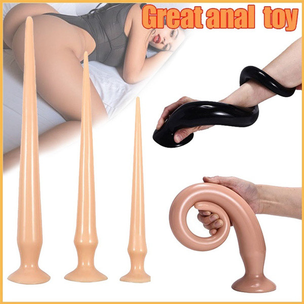 Super Long Dildo Male Prostate Massager Anal Butt-Plug Use Lubricant Extra Big
