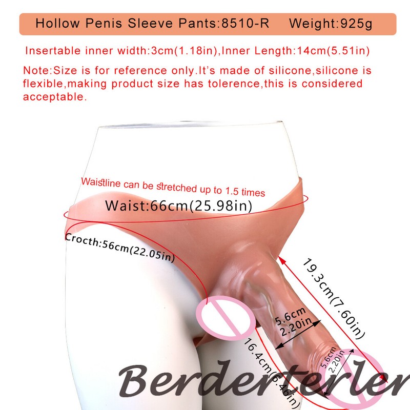 Strap-on Penis Sleeve Pants with Hollow Dildo For Man Enlarged Sleeve Sex Toys gallery